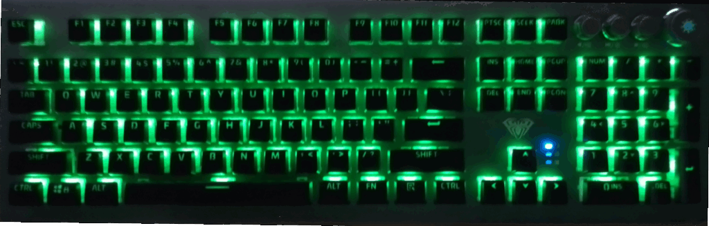 AULA:メカニカル・ゲーミングキーボード、イルミネーション全体グリーン