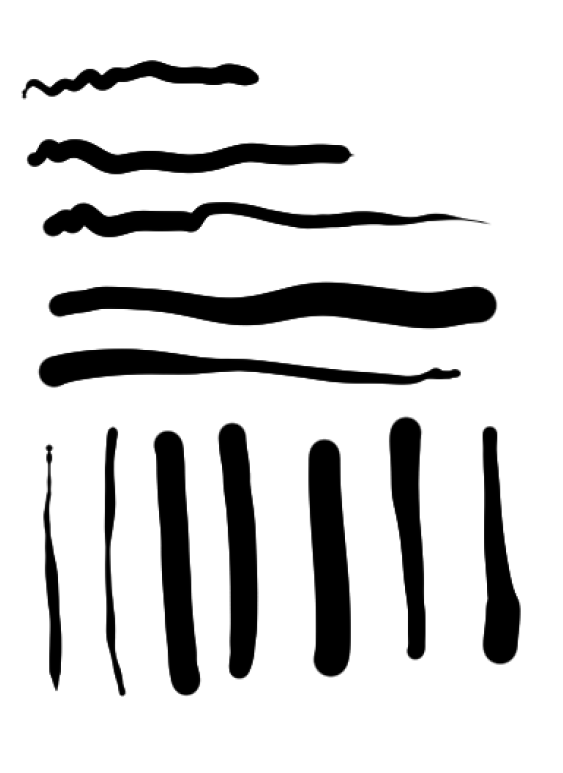 筆圧機能を使って線に強弱をいれた図