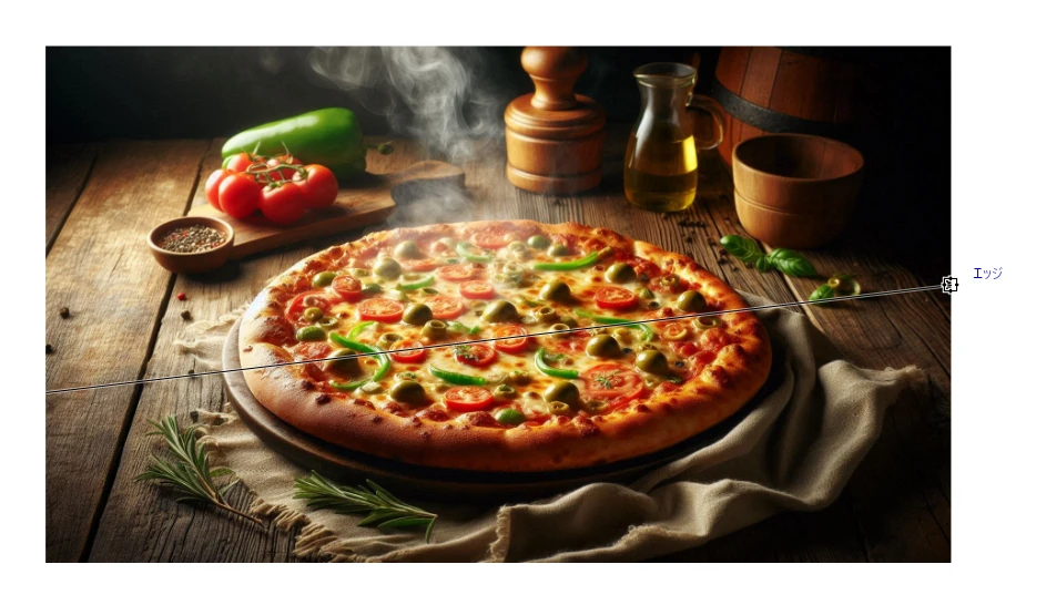 CorelDRAW:ナイフツールで斜めにドラッグする