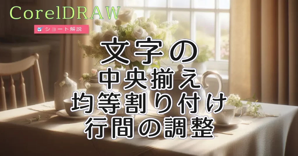 CorelDRAW：文字の中央揃え・均等割り付け・行間の調整